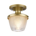 Потолочный светильник для ванных комнат с плафоном из прессованного фактурного стекла Quoizel варинант исполнения - 6 | Loft Concept в Челябинске