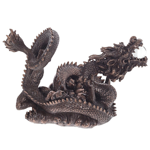 Декоративная статуэтка Дракон Fuzanglong Dragon Dark Bronze Statuette