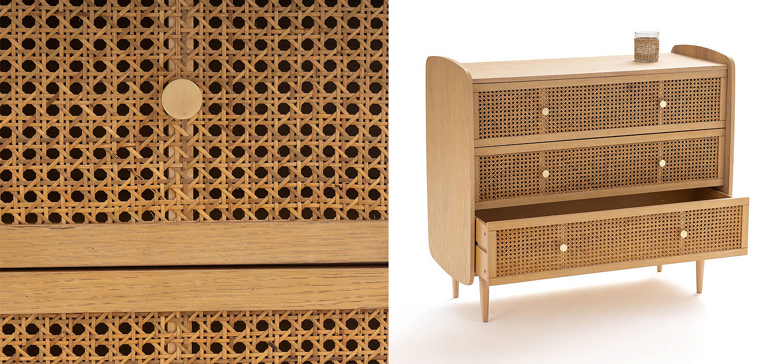 Комод с 3-мя ящиками из плетеного ротанга Aelius Rattan Wicker Chest of drawers Комод с 3-мя ящиками из плетеного ротанга Aelius Rattan Wicker Chest of drawers - Loft-Concept в Челябинске