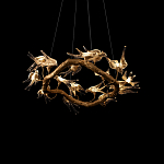 Люстра подвесная с прозрачными стеклянными птичками на ветвях Диаметр 80 см Serip Voa варинант исполнения - 8 | Loft Concept в Челябинске