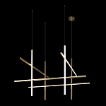 Люстра с 8-ю пересекающимися цилиндрическими плафонами на тонких тросах Trumpet tube варинант исполнения - 3 | Loft Concept в Челябинске