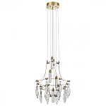 Люстра подвесная из металла с хрустальными подвесками прозрачного цвета Quasar 41 варинант исполнения - 2 | Loft Concept в Челябинске