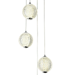 Каскадная люстра с 5-ю плафонами из акрила в виде шара Felice Chandelier Chrome варинант исполнения - 2 | Loft Concept в Челябинске