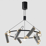 Люстра круглая с 9-ю цилиндрическими плафонами на магнитном креплении Bronze Concert варинант исполнения - 5 | Loft Concept в Челябинске