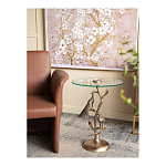 Столик с круглой стеклянной столешницей и корпусом в виде двух павлинов на ветке Table Two Peacocks варинант исполнения - 7 | Loft Concept в Челябинске