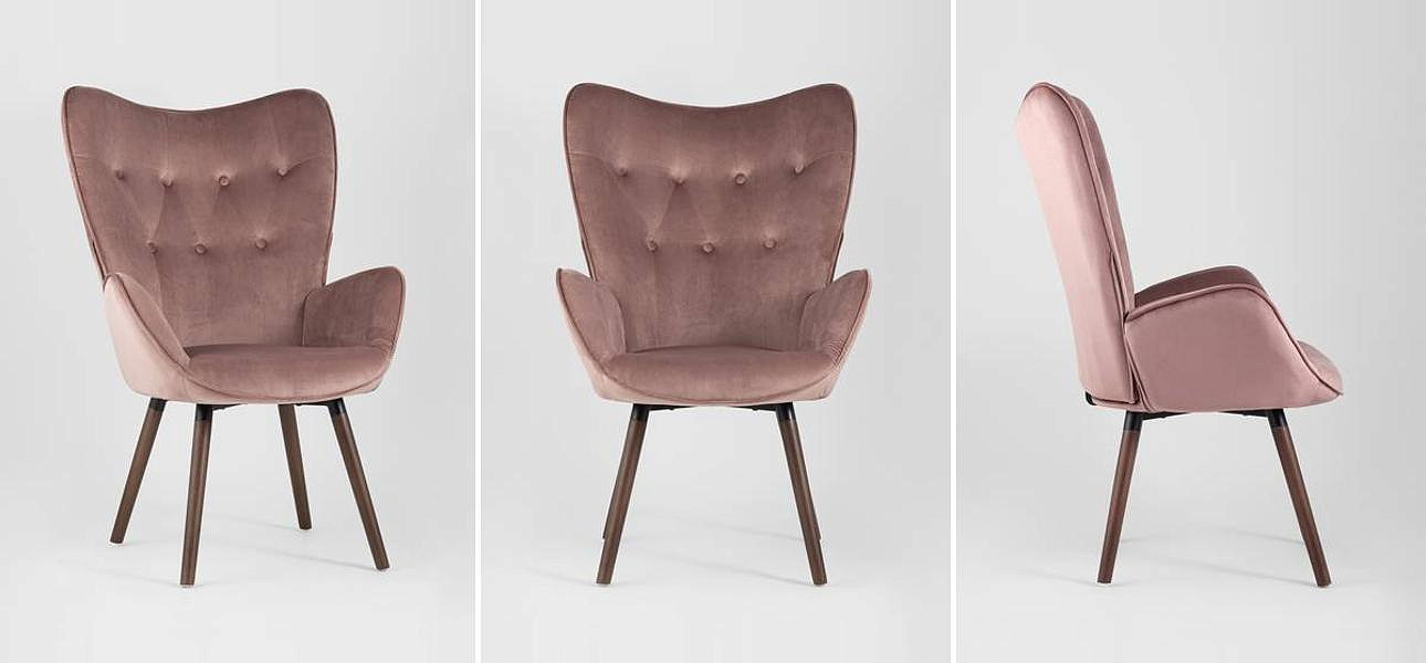 Полукресло Розовый Велюр Grandee Chair Полукресло Розовый Велюр Grandee Chair - Loft-Concept в Челябинске