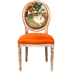 Стул из натурального бука оранжевое с цветным принтом Impressionism in Color варинант исполнения - 1 | Loft Concept в Челябинске