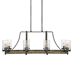 Люстра подвесная с восемью прозрачными стеклянными цилиндрическими плафонами в стиле лофт Feiss варинант исполнения - 1 | Loft Concept в Челябинске