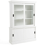 Витрина с раздвижными дверцами Wells Glass Showcase White варинант исполнения - 3 | Loft Concept в Челябинске