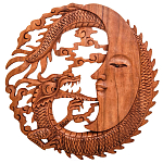 Панно из дерева дракон и луна Panel With Animals варинант исполнения - 1 | Loft Concept в Челябинске