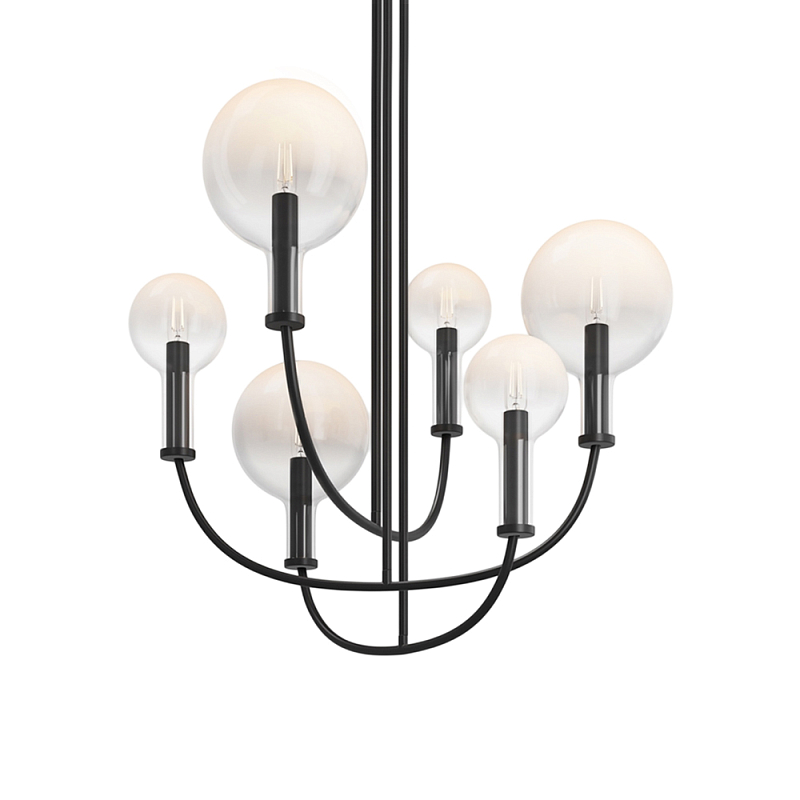 Люстра подвесная Status E14x6 Черный Прозрачное Стекло в Челябинске | Loft Concept 