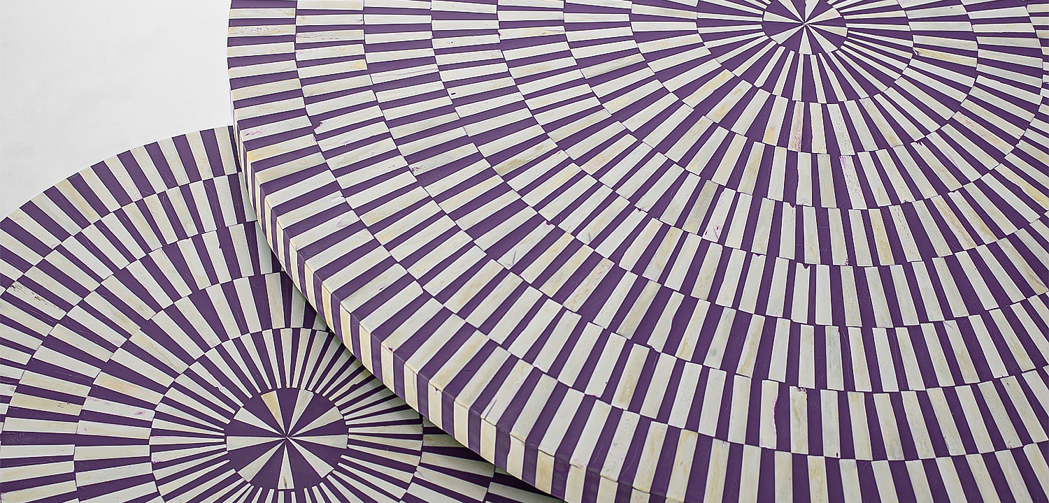 Комплект столиков Bone Inlay Round Violet Комплект столиков Bone Inlay Round Violet - Loft-Concept в Челябинске