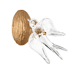 Бра с прозрачной стеклянной фигуркой птички Serip Voa варинант исполнения - 1 | Loft Concept в Челябинске