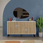 Комод с 3-мя дверцами и выдвижным ящиком цвета светлый дуб SPARK CONSOLE WHITE варинант исполнения - 1 | Loft Concept в Челябинске