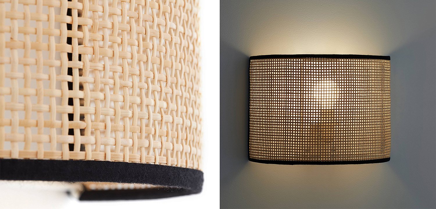 Бра Ottar Wicker Bamboo Cane beige black Бра Ottar Wicker Bamboo Cane beige black - Loft-Concept в Челябинске