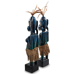 Комплект из 2-х деревянных статуэток Asmat Statuettes Dark Blue варинант исполнения - 2 | Loft Concept в Челябинске