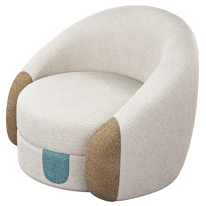 Дизайнерское Кресло Undina Молочный Песочный Голубой в Челябинске | Loft Concept 