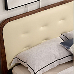 Кровать двуспальная с каркасом из дерева и мягким изголовьем Moon Walnut Bed варинант исполнения - 3 | Loft Concept в Челябинске