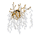 Бра золотого цвета с ветвями и белыми овальными стеклянными подвесками Droplet Chandelier варинант исполнения - 1 | Loft Concept в Челябинске