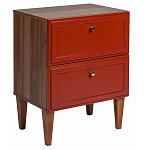 Тумба прикроватная красная из массива бука с 2-мя ящиками Wenge Light варинант исполнения - 1 | Loft Concept в Челябинске