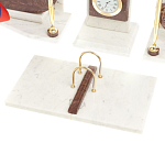 Настольный письменный набор из мрамора и лемезита с гербом и флагом России Marble Accessory варинант исполнения - 4 | Loft Concept в Челябинске