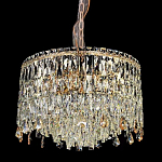 Люстра круглая с хрустальными подвесками на золотистом каркасе Roul Crystal Light варинант исполнения - 1 | Loft Concept в Челябинске