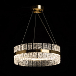 Люстра круглая золотого цвета с прозрачными рельефными стеклянными вставками Textured Glass Chandelier варинант исполнения - 3 | Loft Concept в Челябинске