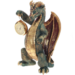 Часы в виде дракона Green Dragon Gold Mask with Clock варинант исполнения - 1 | Loft Concept в Челябинске