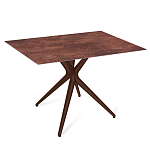 Стол обеденный с коричневой прямоугольной столешницей из керамики на четырех пластиковых ножках Brown Ceramics варинант исполнения - 1 | Loft Concept в Челябинске