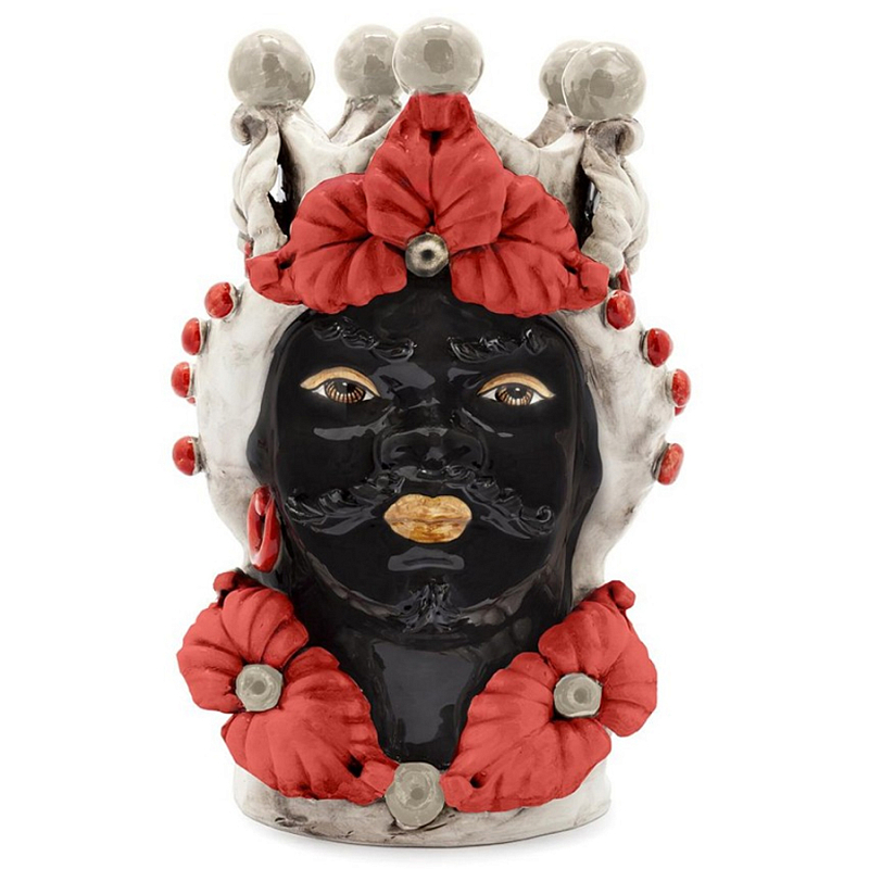 Ваза Vase Moro Man Eve Red Черный Бежевый Красный Ваза Vase Moro Man Eve Red Черный Бежевый Красный в Челябинске | Loft Concept