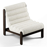 Кресло с деревянным каркасом и обивкой из белой ткани букле Medieval Furniture варинант исполнения - 1 | Loft Concept в Челябинске