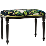 Банкетка из натурального бука черная с изображением птиц и цветов Blooming Birds2 варинант исполнения - 1 | Loft Concept в Челябинске