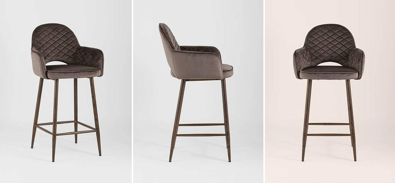Барный Стул SHARRON Коричневый Велюр Барный Стул SHARRON Коричневый Велюр - Loft-Concept в Челябинске
