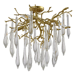 Люстра потолочная с прозрачными стеклянными подвесками в форме капель Droplet Chandelier варинант исполнения - 2 | Loft Concept в Челябинске