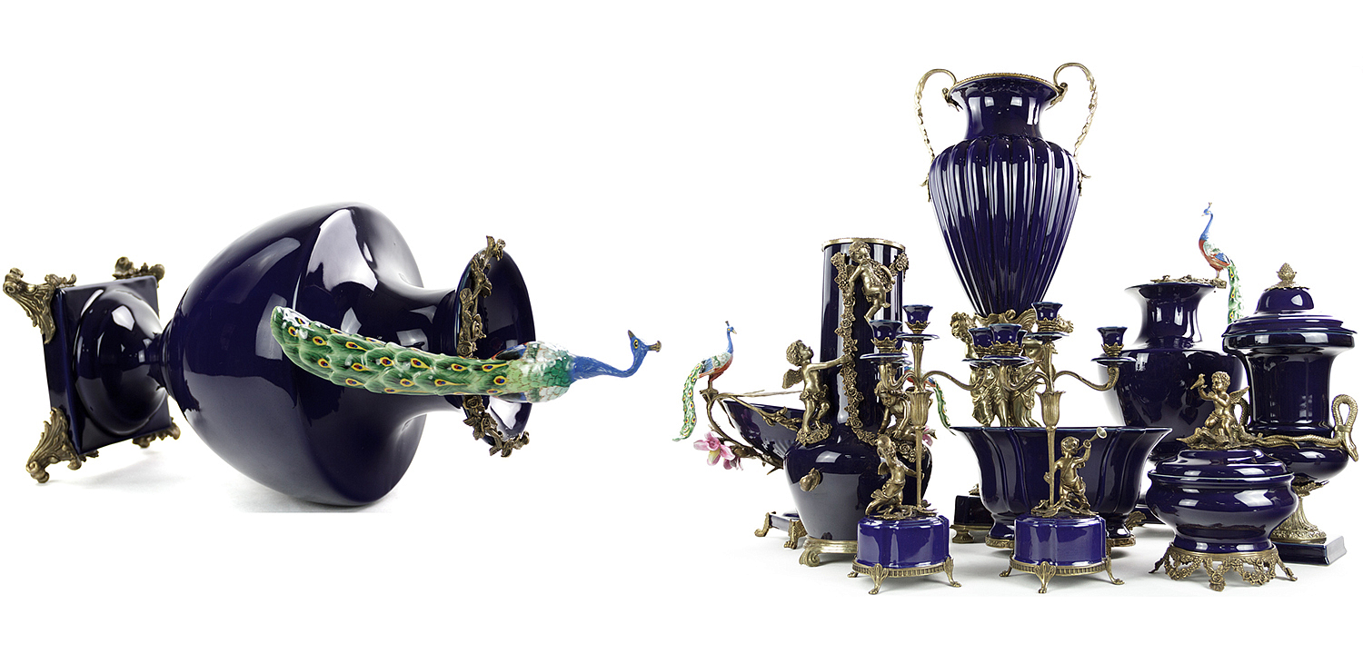 Ваза Selenia Blue Vase Peacock Ваза Selenia Blue Vase Peacock - Loft-Concept в Челябинске