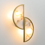 Бра с двумя полукруглыми плафонами из искусственного алебастра в бронзовой оправе Marbella варинант исполнения - 3 | Loft Concept в Челябинске