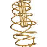 Подвесной светильник светодиодный из металла со спиральным декоративным элементом золотой Metal Spiral варинант исполнения - 3 | Loft Concept в Челябинске