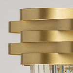 Люстра цвета матового золота с металлическими лентами и длинными прозрачными подвесками Gilded Waves варинант исполнения - 7 | Loft Concept в Челябинске