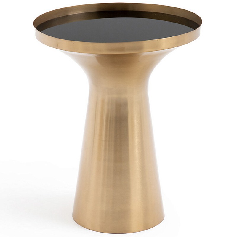 Приставной столик из латуни Grant Brass Side Table Латунь Черный Приставной столик из латуни Grant Brass Side Table Латунь Черный в Челябинске | Loft Concept