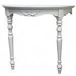 Консоль настенная полукруглая из массива бука с легкими потертостями White Provence варинант исполнения - 1 | Loft Concept в Челябинске