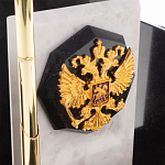 Настольный письменный набор из мрамора и змеевика с гербом России Marble Accessory варинант исполнения - 3 | Loft Concept в Челябинске
