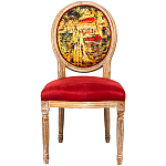 Стул из натурального бука красное с цветным принтом Impressionism in Color варинант исполнения - 1 | Loft Concept в Челябинске