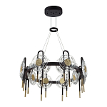 Люстра подвесная круглая черного цвета с круглыми прозрачными плафонами Virelia  варинант исполнения - 5 | Loft Concept в Челябинске