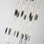 Люстра с прямоугольными плафонами из хрусталя Esme Rectangular Crystal Chrome Chandelier варинант исполнения - 2 | Loft Concept в Челябинске