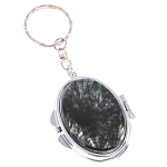 Зеркало брелок карманное двухстороннее из натурального камня Серафинит Stone Mirrors варинант исполнения - 1 | Loft Concept в Челябинске