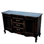 Буфет черного цвета с состаренным эффектом из массива березы с ящиками и дверцами Vintage варинант исполнения - 2 | Loft Concept в Челябинске