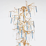 Люстра с голубыми и прозрачными подвесками в форме капель Blue Drop Chandelier варинант исполнения - 1 | Loft Concept в Челябинске