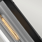 Настенный фонарь в индустриальном стиле с вытянутым цилиндрическим плафоном из прозрачного стекла и черным корпусом Hinkley варинант исполнения - 3 | Loft Concept в Челябинске