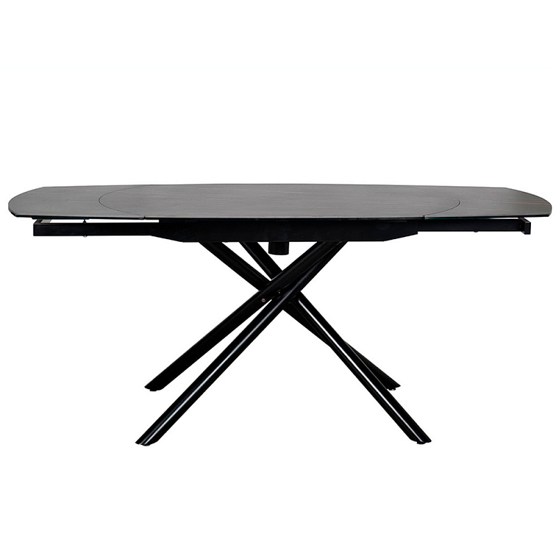 Стол обеденный раскладной круглый Folding Ceramic Table Черный Стол обеденный раскладной круглый Folding Ceramic Table Черный в Челябинске | Loft Concept