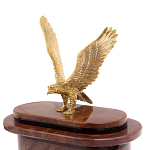 Часы настольные бронзовые из натурального камня Лемезит с декором в виде горного орла Eagle Stone Clock варинант исполнения - 3 | Loft Concept в Челябинске